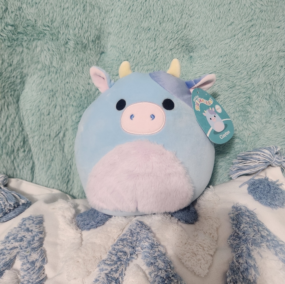 Blue and Purple Plush Cow Clayton Squishmallow